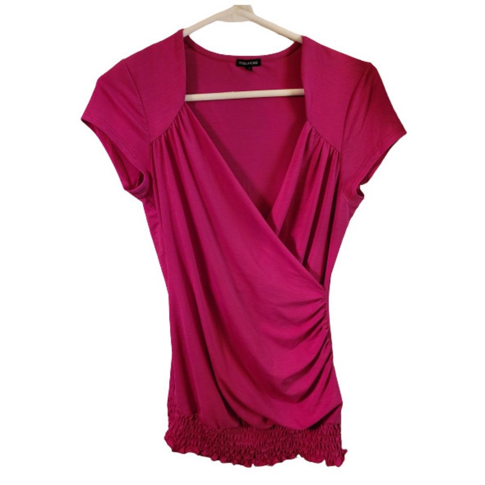 Maurices | Pink Wrap Top - Medium